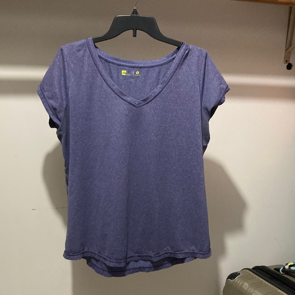 Xersion Heathered Purple Short Sleeve Top